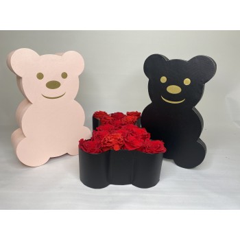 Κουτί Αρκουδάκι με Αληθινά Τριαντάφυλλα.